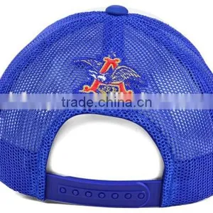 2013 Sport 6-panels Mesh Breathable Spong Blue Baseball Cap and Hat With Custom Design thumbnail-4