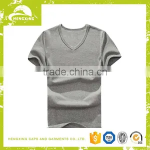 Fshion V Collar Short Sleeve Cotton Custom Print t Shirt thumbnail-1