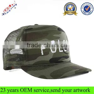Custom Stylish 5 Panel Snapback Mesh Camo Wholesale Blank Trucker Hats thumbnail-1