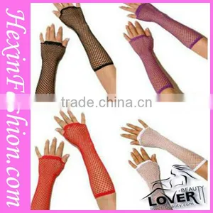 Black Sexy Ladies Long Leather Gloves thumbnail-1