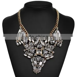 Fashion Crystal Geometric Gems Alloy Statement Necklaces Jewelry thumbnail-3