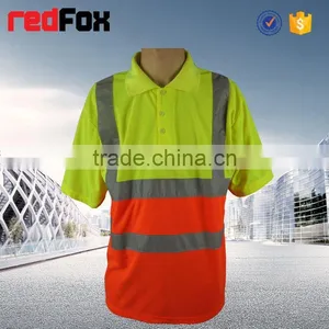 160gsm Net Reflective Safety T-shirt for Running School Safety Red T-shirts Polo Waterproof Safety T-shirt thumbnail-4