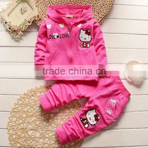 Girls Fall With Cap Set New Female Baby Cotton Long Sleeved Casual Children's Clothing Two Sets thumbnail-2