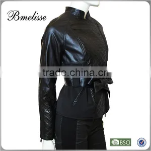 2015 LADIES FASHION LAMB NAPPA LEATHER JACKET,LEATHER GARMENT,LATHER COAT thumbnail-3