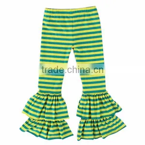 Boutique Knit Cotton Girls Ruffle Leggings & Pants Baby Girls Triple Ruffle Icing Legging Pants thumbnail-2