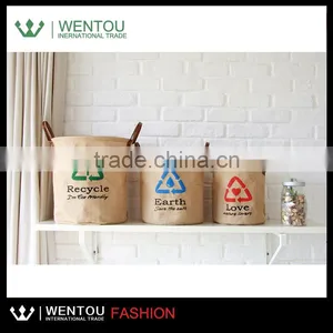 New Green Activists Monogrammed Burlap Basket thumbnail-4