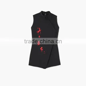 Oriental Design Playsuit Embroidered Western Qipao Business Casual Apparel thumbnail-6