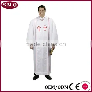 White Brocade Religious Supply Church Pulpit Robe thumbnail-1
