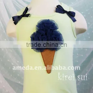 Lime Green Tank Top With Navy Blue Cream Cone thumbnail-1