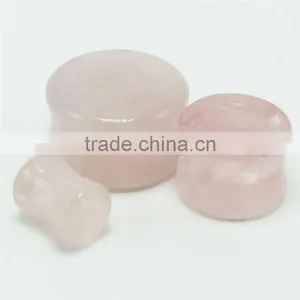 Bulk Rose Quartz High Polished Organic Stone Ear Expander Stone Ear Stretcher thumbnail-3