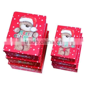 Dubaa Merry Christmas 6 Nested Boxed,NEW - Large Knit Bear Oblong 6 Box Set thumbnail-1