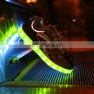 Wholesale Shining Mirror Finish PU Leather Street Dance Night Club LED Shoes thumbnail-6