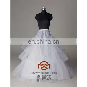 HMY-PPT005 Nylon Chapel Train Ball Gown 3 Tier Floor Length Slip Style Wholesale Petticoats For Women Dresses thumbnail-1