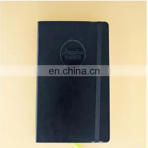 Guangzhou Factory Produced Customized Black Leather Cover Offset Paper Notebooks With Elastic Band Design thumbnail-2
