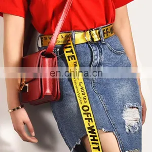 China Factory Wholesale Unisex Canvas Letters Waist Belt With Double D Buckle thumbnail-3