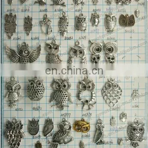 Small Owl Charms Two Color Vintage Metal Zinc Alloy Jewel Trendy Animals Pendant for Jewelry thumbnail-1