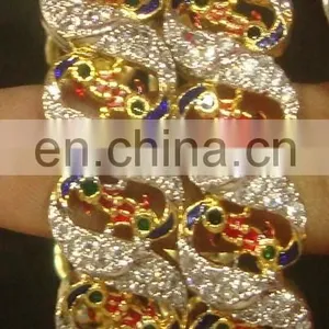 Cubic Zircon Jewelry Stone Bangle Manufacturer, Cubic Zircon Jewellery Bangles Exporter thumbnail-5