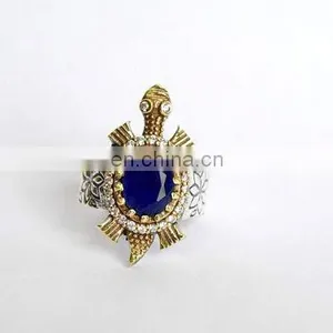 2017 Best Selling Products Tortoise Shaped Rings,handmade Blue Crystal Tortoise Shaped Rings for Hers thumbnail-1