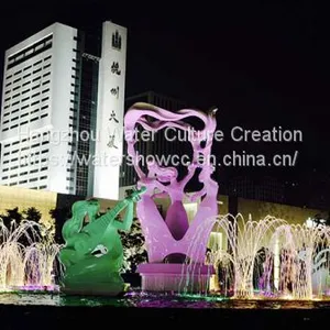Dancing Fountain Music Fountain Light Show in the Amusement Park thumbnail-3