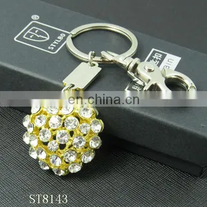 Fashion Heart Shaped Metal Keychain With Crystal Diamond for Wedding Gift thumbnail-1
