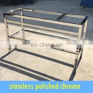 Custom Hotel Bathroom Washstand of Stainless Steel High Shine Chrome thumbnail-1