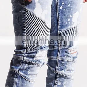 DiZNEW Custom Patchwork Unbranded Ripped Skinny Jeans For Men thumbnail-5