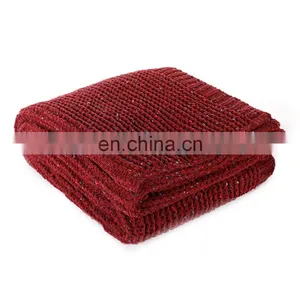 Hot Selling Knit Throw Red Blanket Home Decorative Chenille Blanket 50 x 60 Inch thumbnail-2