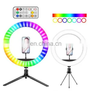 Customized Logo 3 Mode Selfie Led Camera Ring Flash Fill Light Dimmable Camera Phone Ring Lamp With Stand Tripod thumbnail-1