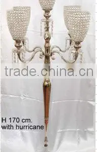 Crystal Hurricane Lamp Holder Candelabra For Wedding Decor thumbnail-1