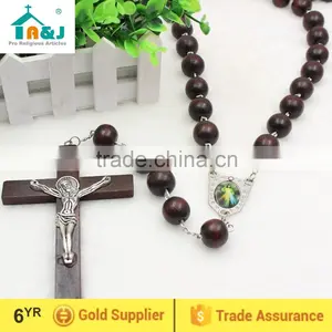 Big Wooden Bead Wall Rosary thumbnail-1