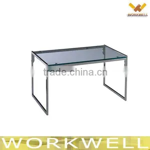 WorkWell Modern Glass Top and Metal Base Coffee Table Kw-T22 thumbnail-1