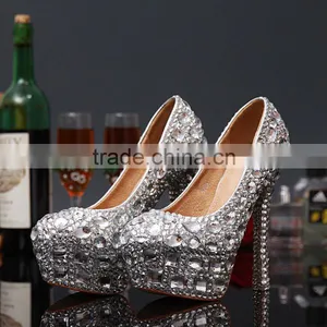C71580A High Heel Red and White Jewellry Wedding Party Shoes thumbnail-2