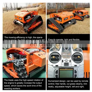 China Made Mini Portable Petrol Crawler Remote Control Lawn Mower Grass Blade Robot Mower thumbnail-4