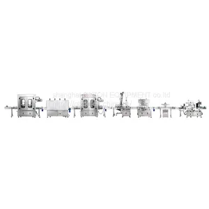Full-automatic Bottle Washing, Drying, Filling, Capping and Labeling Food Production Line thumbnail-1