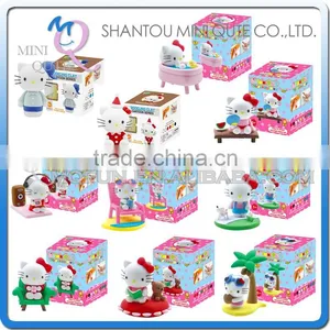 Mini Qute Bonnie 10 Styles Kawaii Girl Watermelon Hello Kitty DIY Cartoon Model Building Block Plasticine Clay Educational Toy thumbnail-1