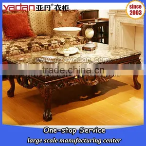 Luxury Modern Wood and Marble Coffee Table thumbnail-2