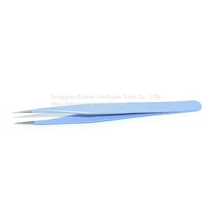 Hand Account Tool Tweezers Macaron Purple High-precision Stainless Steel Elbow Straight Head Small Clamp Tool Straight Head thumbnail-5