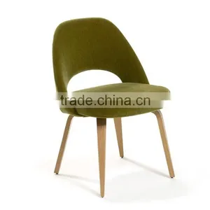 Replica Fiberglass Wooden Legs Fabric/leather Saarinen Executive Chair by Eero Saarinen/Saarinen Side Chair thumbnail-2