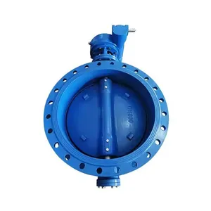BS EN 593 Standard Big Size Flanged End EPDM Lined Industrial Control Double Eccentric Flange Butterfly Valve thumbnail-1