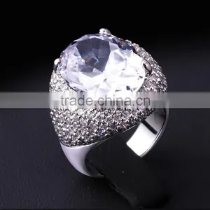 On Sale Fall 2016 Bridal Jewelry Big Zircon Crystal Propose Gorgeous Oval Ring thumbnail-3
