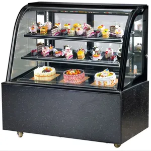 Refrigerated Marble Body Curved Glass Cake Display Showcase thumbnail-1