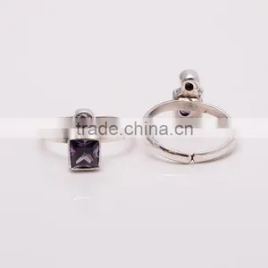 AMETHYST TOE RING Sterling Silver Jewelry Wholesale,WHOLESALE SILVER JEWELRY,SILVER EXPORTER,SILVER JEWELRY FROM INDIA thumbnail-1