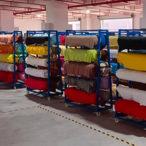 Industrial Steel Frame Textile Sorting Trolley With Reinforced Fabric Rails thumbnail-5
