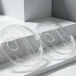 New Design Disposable Transparent PET Dome Lids for Milk Tea Cups thumbnail-5