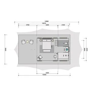 Prefab House Modular Steel Glamping Luxury Tent With Bathroom Hotel Tent Eco Waterproof 4season Family Resort Camp thumbnail-5