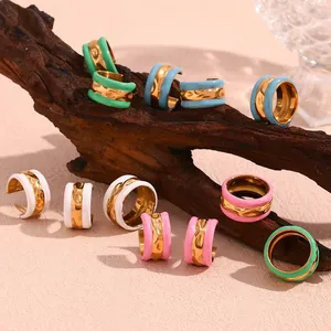 Stainless Steel Ring Smooth Surface 12mm Width High Polish for Couple Gift Wholesale thumbnail-1