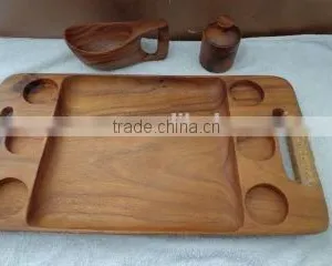 Natural Pine Wooden Serving Tray Wholesale thumbnail-3