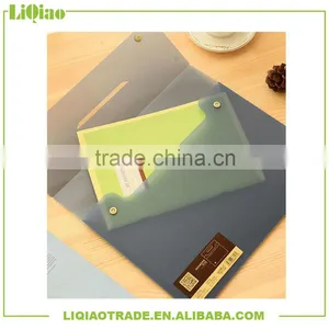 A4 Trasprent /frosted Fashion Portable Plastic File Box With Double Snap Button Suitable for Office Lady thumbnail-1