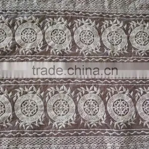 Wholesale Garment Accessory Glass Yarn Embroidery Cotton Lace Fabric thumbnail-3
