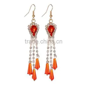 Latest Model Fashion Rhinestone Long Tassel Earrings thumbnail-6